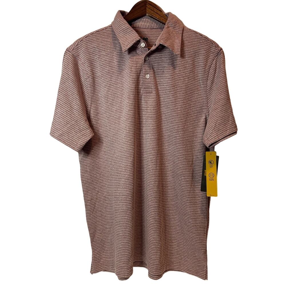 Lee Men's Stripe Polo Shirt with Collar Rhubarb Size Large